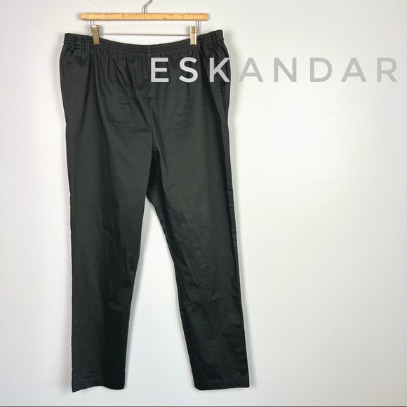ESKANDAR - Black Trousers Pants - Eskandar's Size 2 = Size Large EUC - Picture 1 of 9